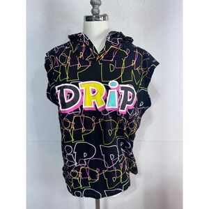 Legend Bailey Apparel Drip Hoodie Sleeveless Neon Graphic Y2K Men's M